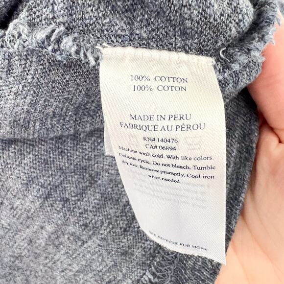 Faherty Men's Henley Pullover Longsleeve Top Large 100% Cotton Navy Blue - Picture 6 of 7